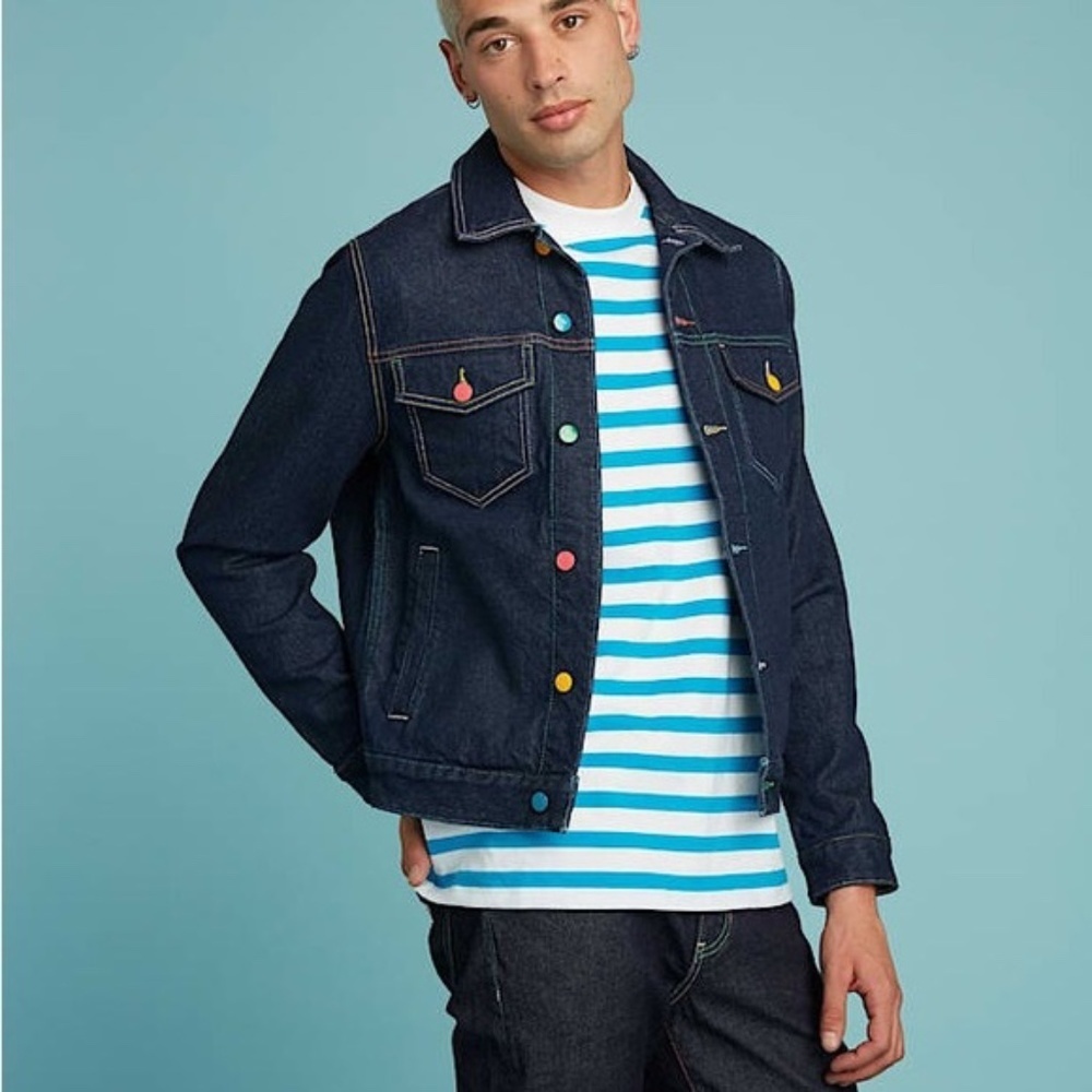 GUESS Placed print denim jacket NWT SZ 2XL